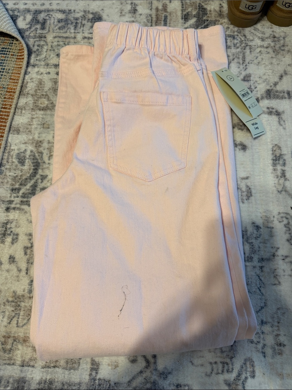 No Boundaries Pale Pink Elastic-Waist Pants